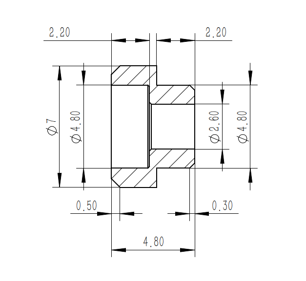 Reduzier Hülse zur Servo Befestigung auf 2,5mm